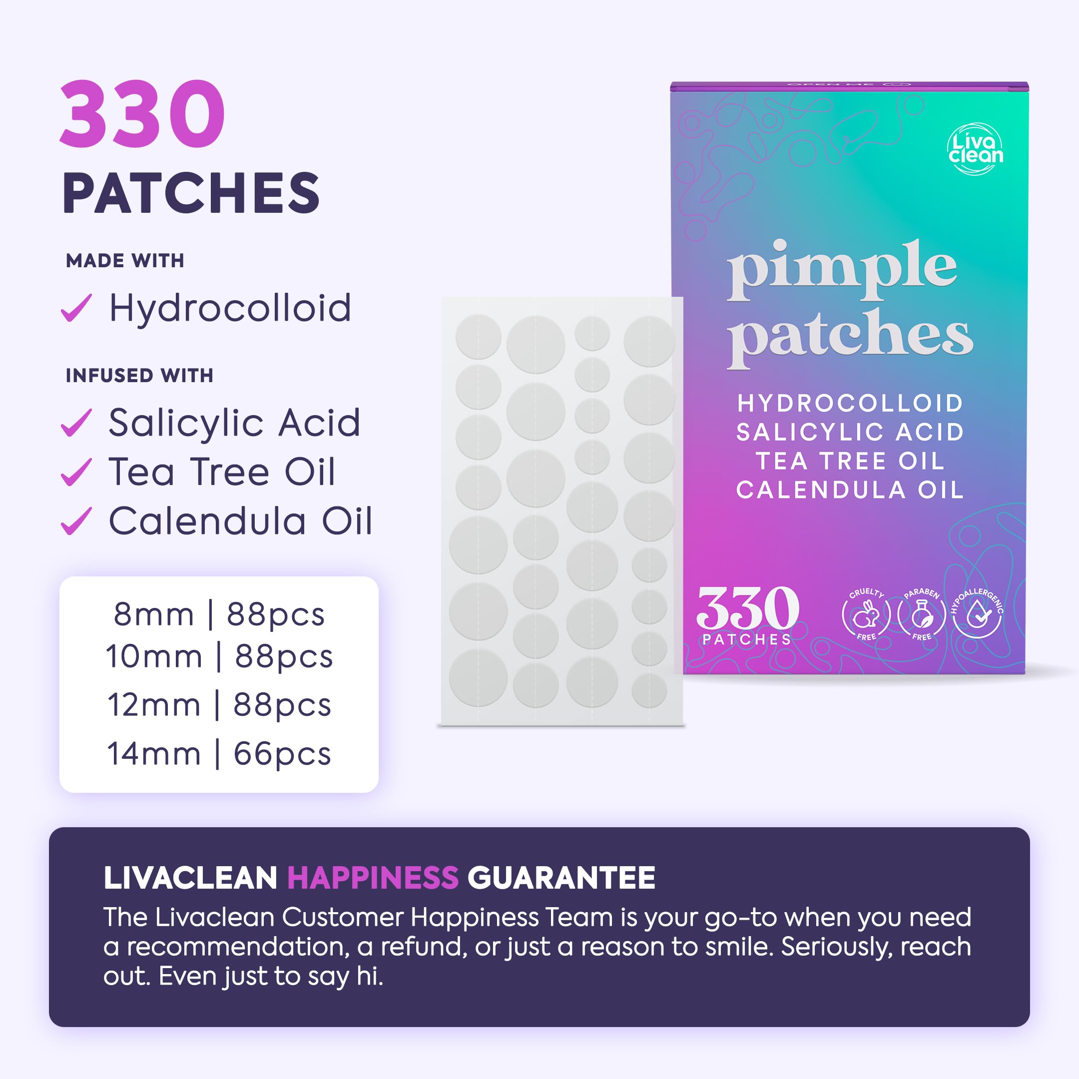 LivaClean close-up patch texture highlighting absorbent hydrocolloid