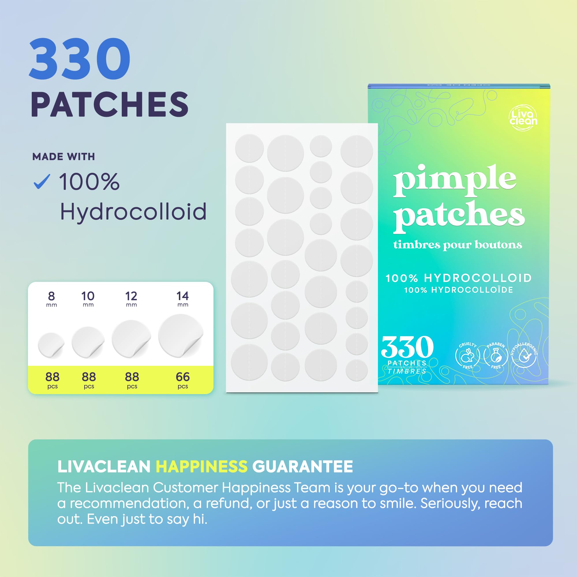 Close-up of LivaClean patch texture highlighting absorbent hydrocolloid material