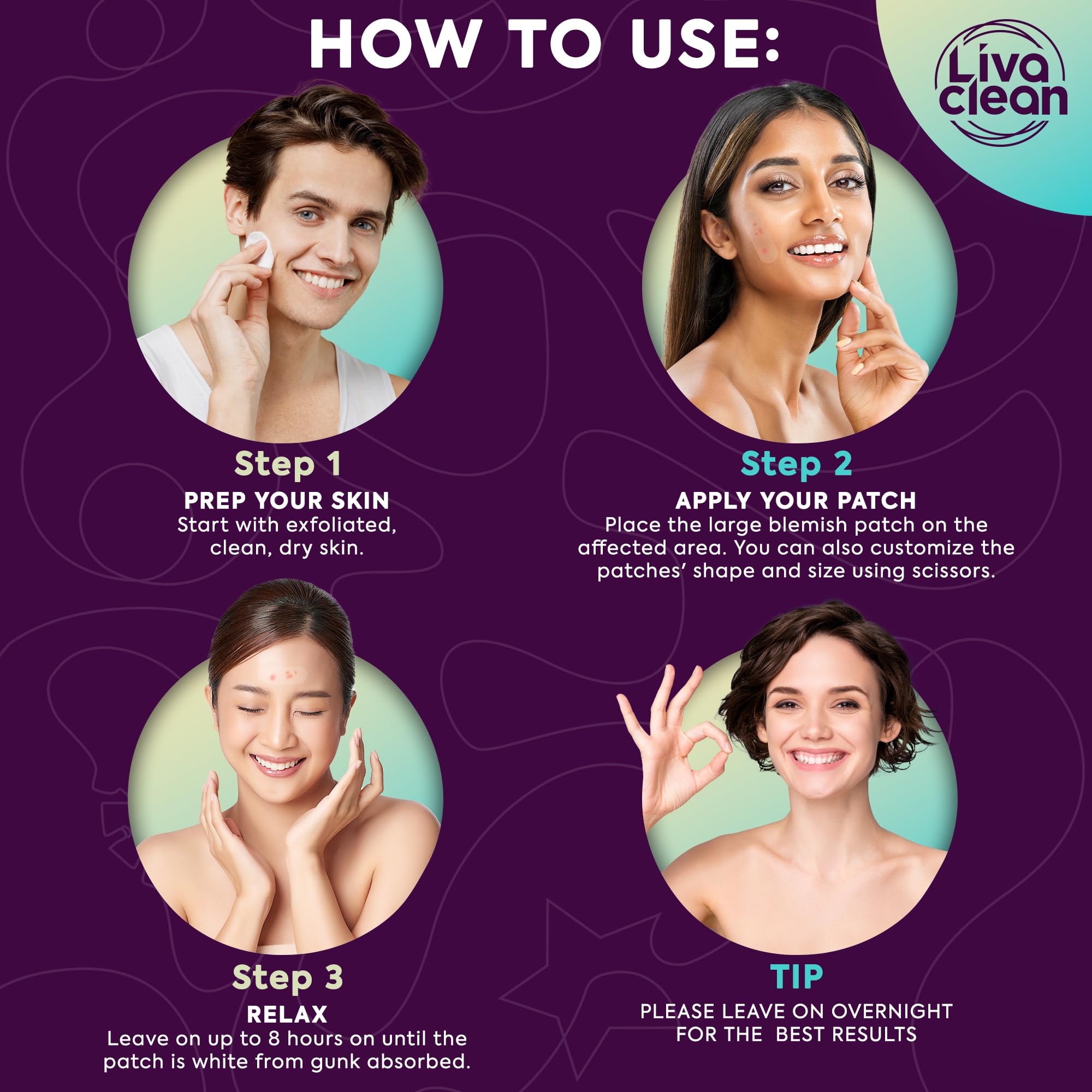 LivaClean patch applied to nose demonstrating discreet coverage and protection