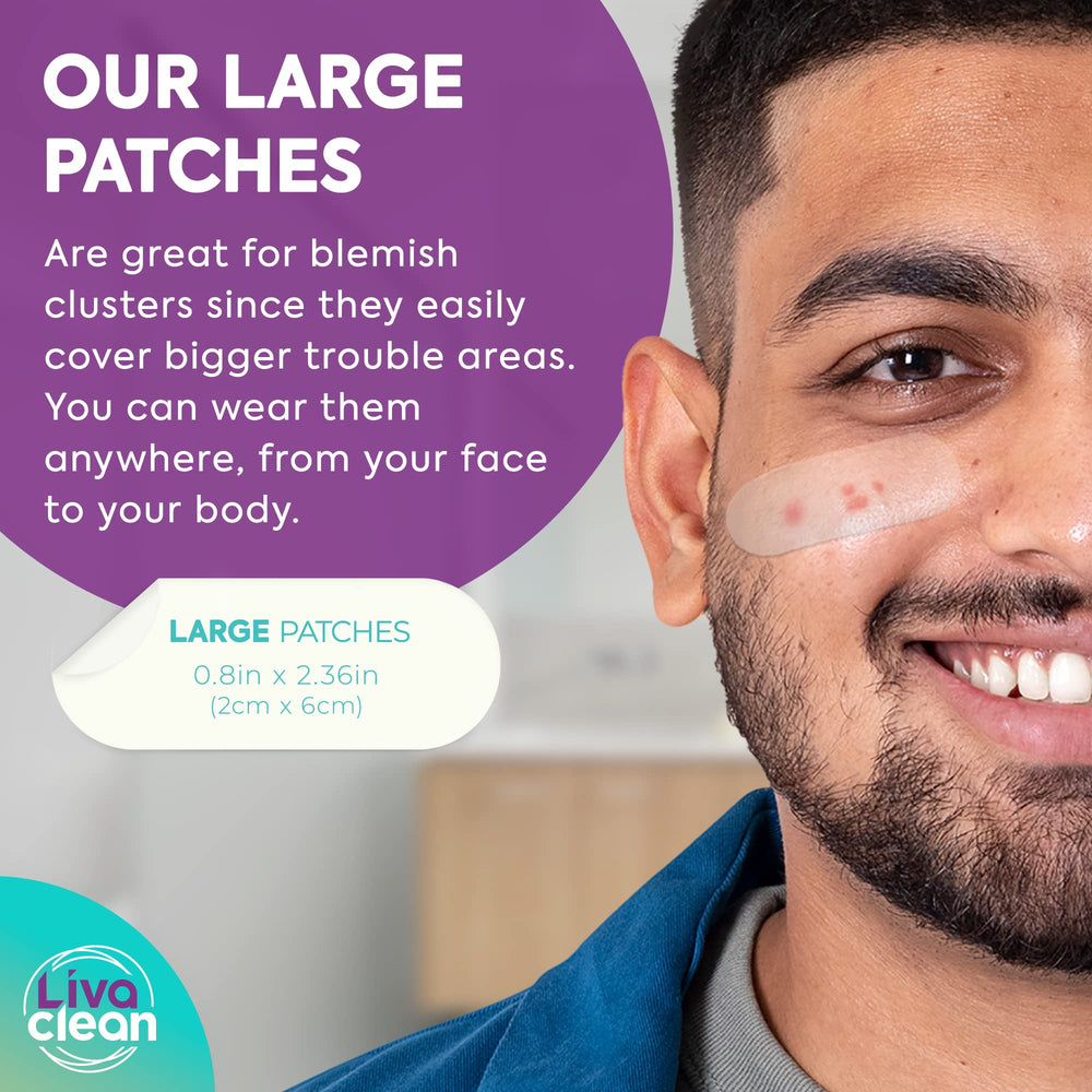 LivaClean patch visible under a face mask demonstrating secure wear benefit