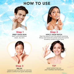 LivaClean patches applied on cheek showing protection and overnight absorption