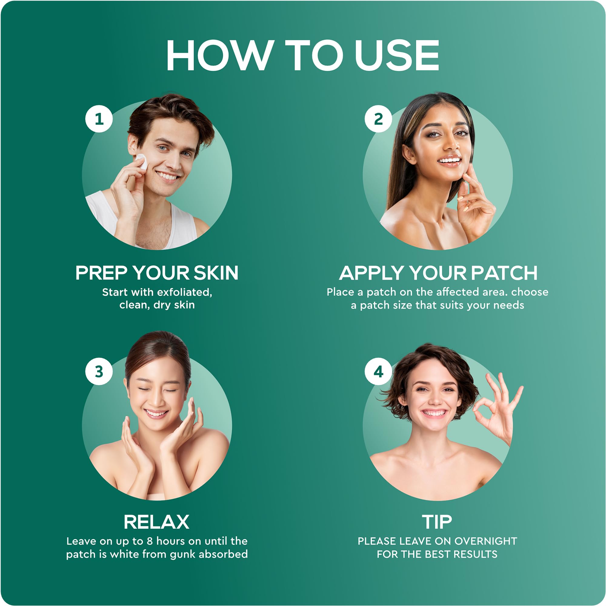 LivaClean patches applied discreetly on face for overnight coverage benefit