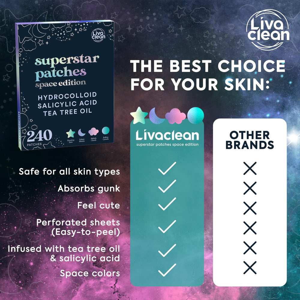 LivaClean display of four star shapes showing variety and discreet coverage benefit