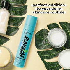 LivaClean droplet texture on skin, illustrating non-sticky, fast-absorbing soothing benefit