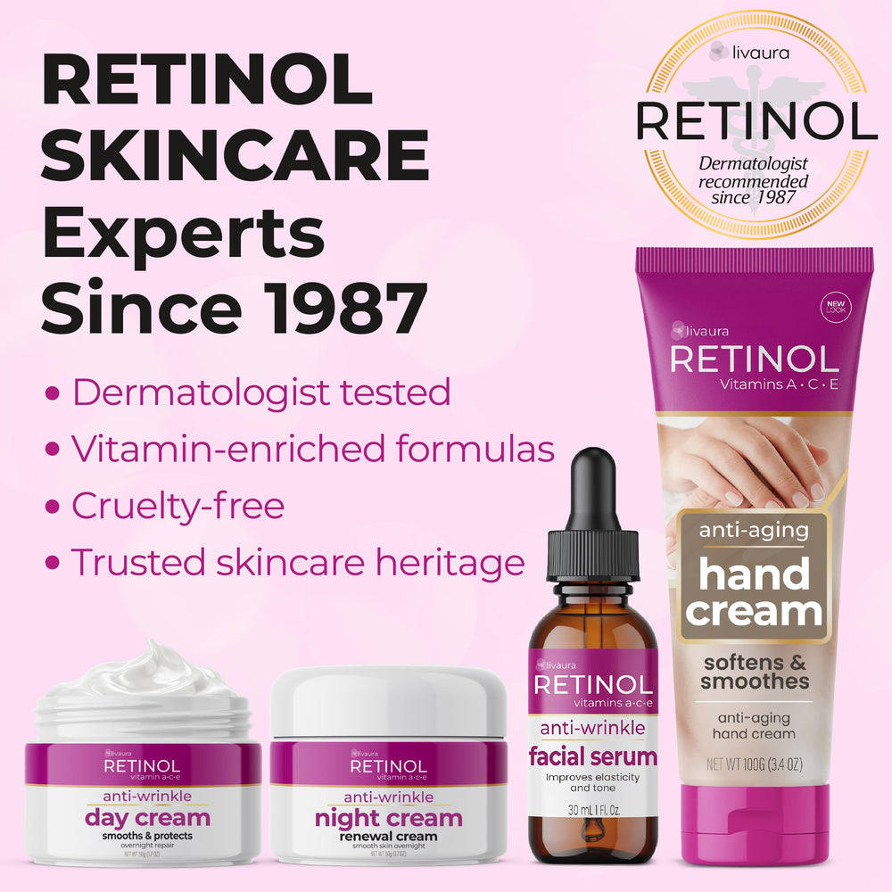 Retinol LIVAURA size comparison in hand showing travel-friendly volume
