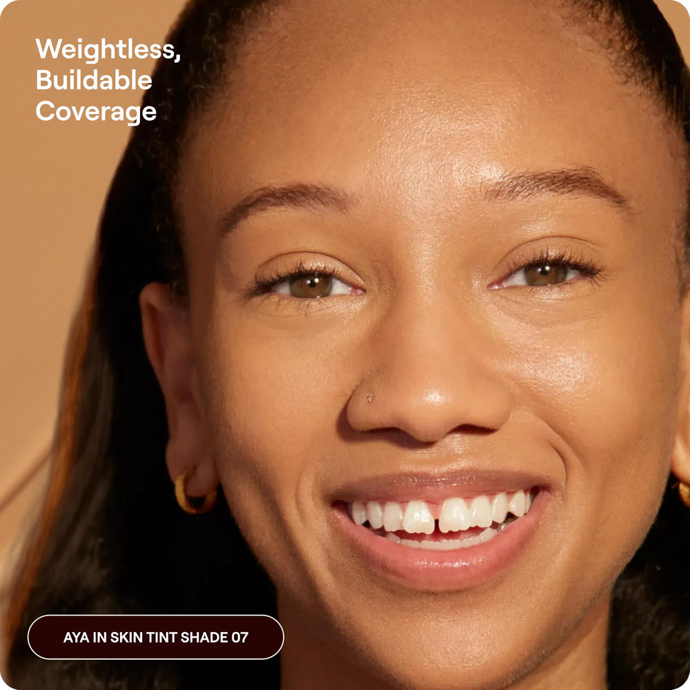 Live Tinted Hueguard swatches on skin illustrating shade 07 match and blendability