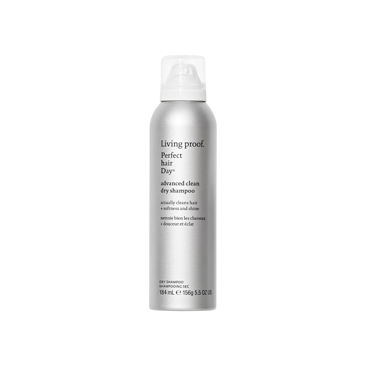 Living Proof can front view showing packaging and instant refresh benefit
