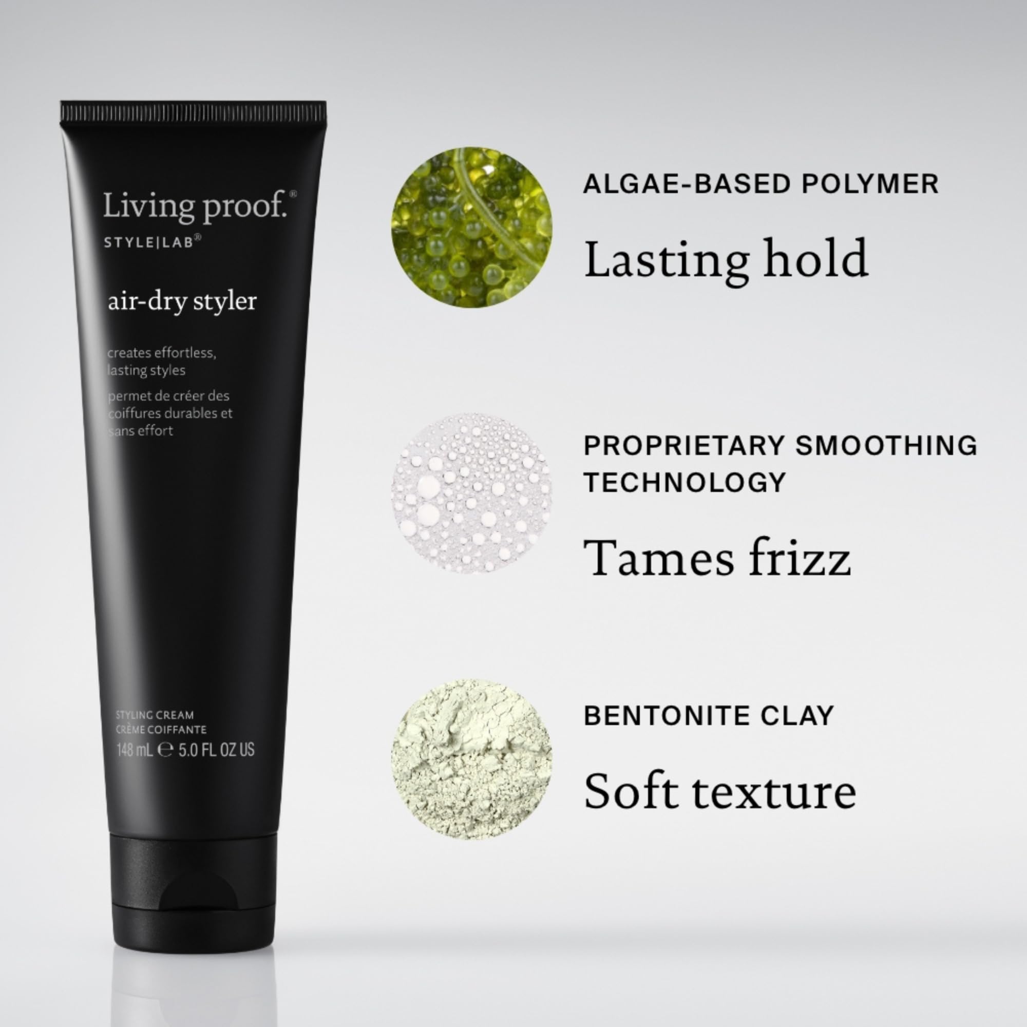 Living Proof on bathroom counter in lifestyle shot for everyday routine benefit