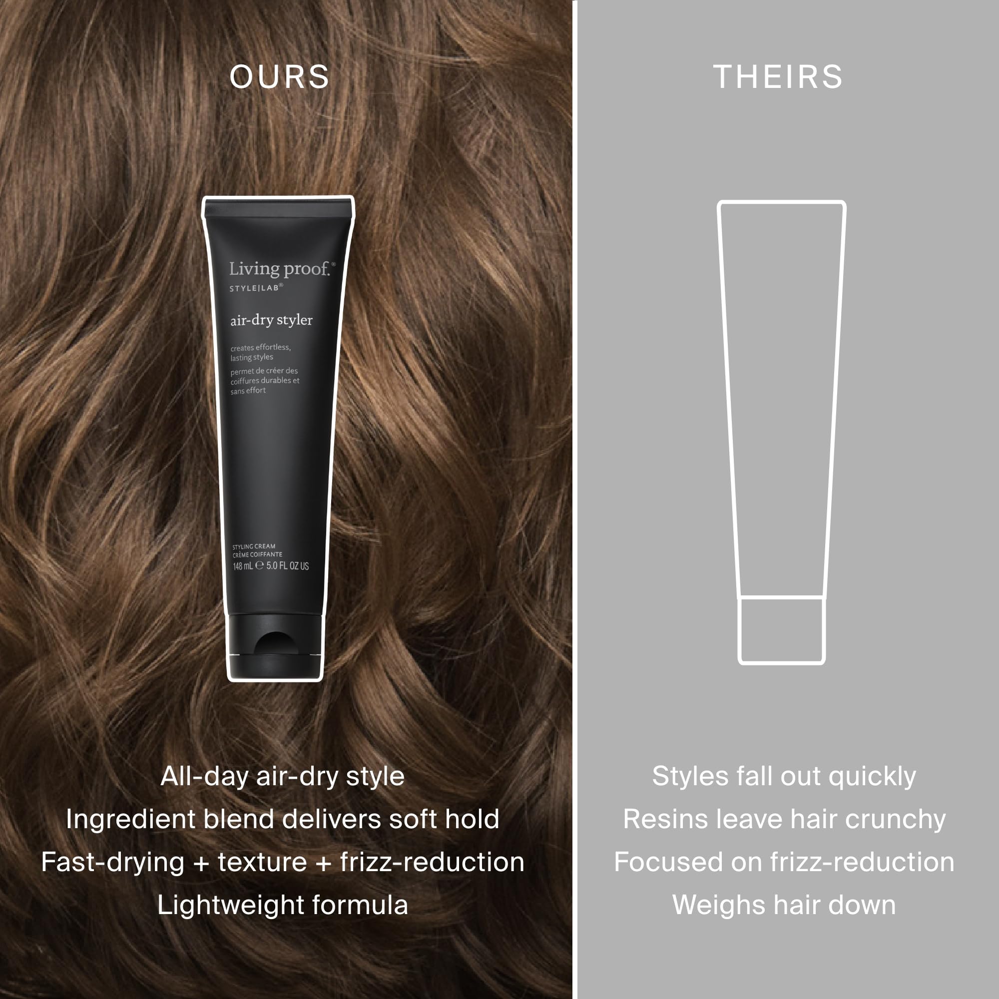 Living Proof styling product on wavy hair enhancing definition and shine
