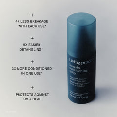 Living Proof bottle with heat icon highlighting protection up to 450°F
