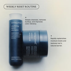 Living Proof product texture on palm demonstrating creamy conditioning feel