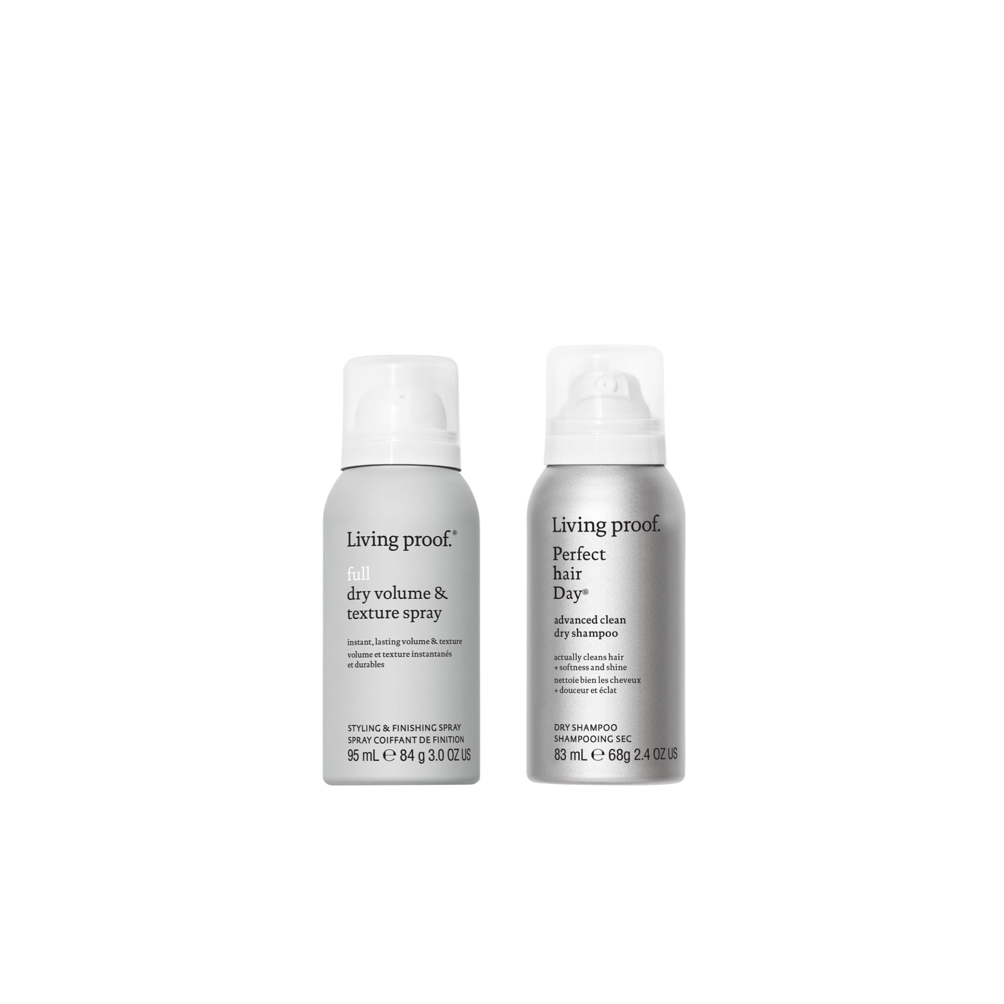 Living Proof bundle front packaging showing both travel-size products and convenience