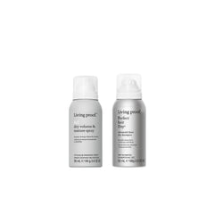 Living Proof bundle front packaging showing both travel-size products and convenience