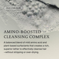 Living Proof applying shampoo to wet hair for effective cleansing
