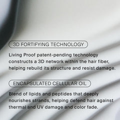 Living Proof protecting hair during heat styling demonstrating thermal protection benefit