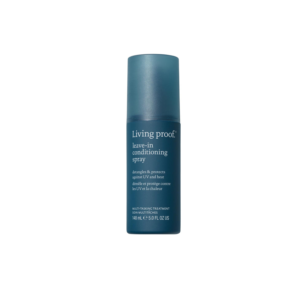 Living Proof bottle front view showing clean design and product name benefits