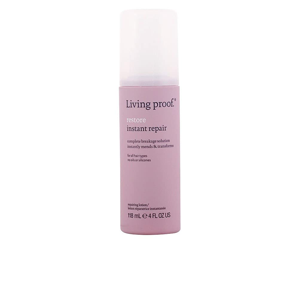 Living Proof bottle front view showing label and repair benefits