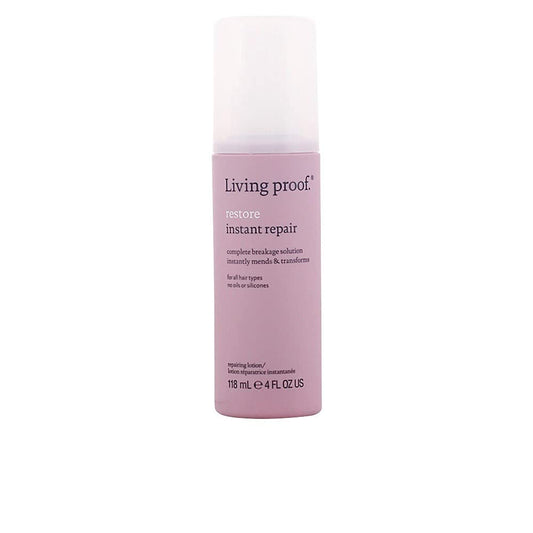Living Proof bottle front view showing label and repair benefits