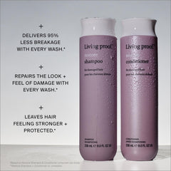 Living Proof shampoo in shower illustrating daily-use convenience benefit