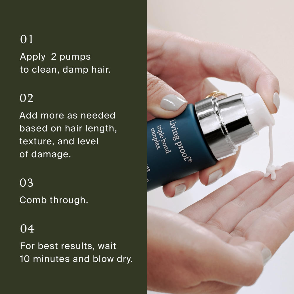 Living Proof stylist applying treatment in salon to reinforce professional preference