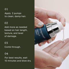 Living Proof stylist applying treatment in salon to reinforce professional preference