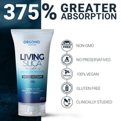 Living Silica bottle held in hand to show 150mL size and travel-friendly benefit