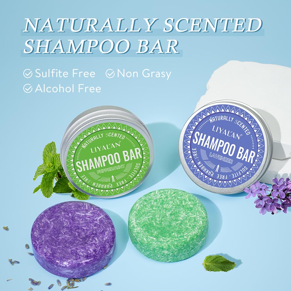 LIYALAN lavender bar close-up texture highlighting rich lather and gentle cleansing