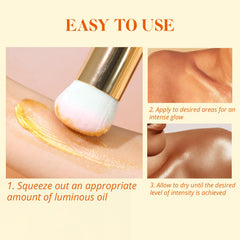 LIYALAN shoulder and collarbone with pearl glow highlighting body illumination benefit