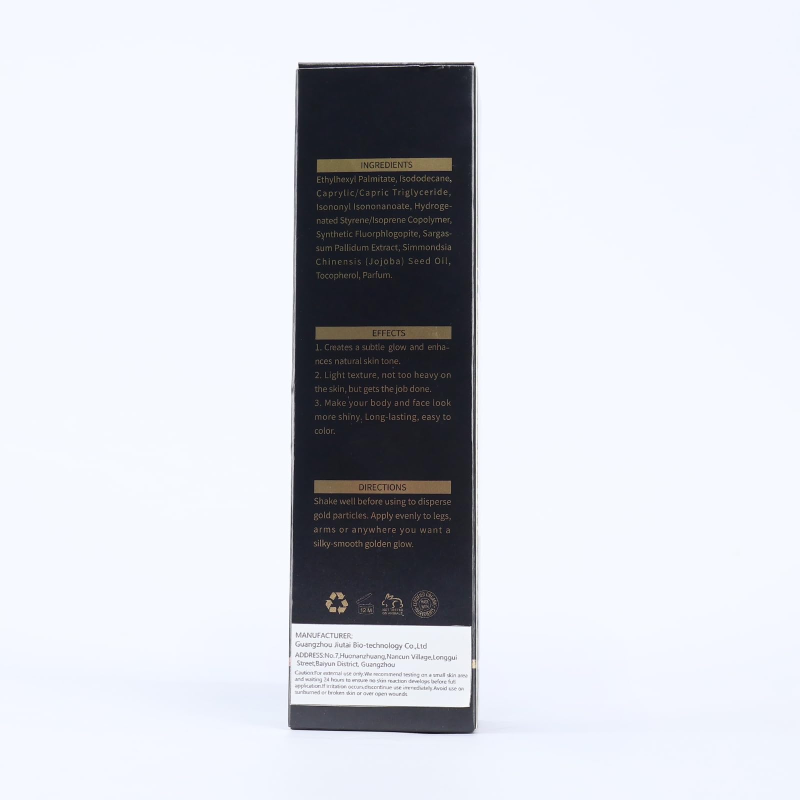 LIYALAN lifestyle image evening outfit enhanced by body shimmer