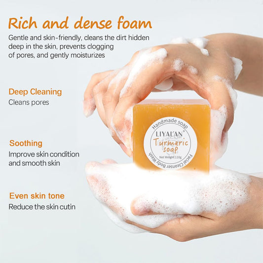 LIYALAN close-up of soap texture highlighting gentle exfoliation