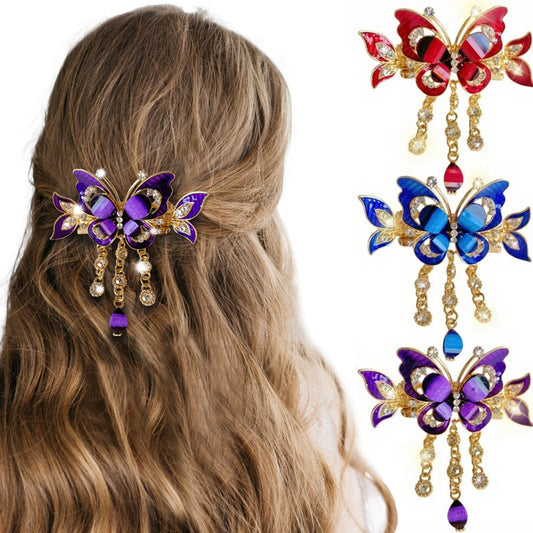 LIYAZHIL butterfly clip front view showing vintage design and secure hold