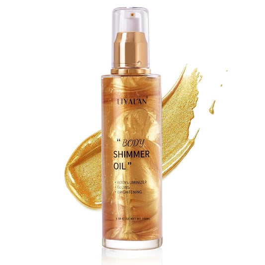 LIYALAN front packaging showing gold shimmer and product benefit of instant radiance
