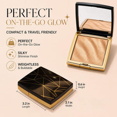 Liyloihi dusted on collarbone showing body glow and evening-ready sheen