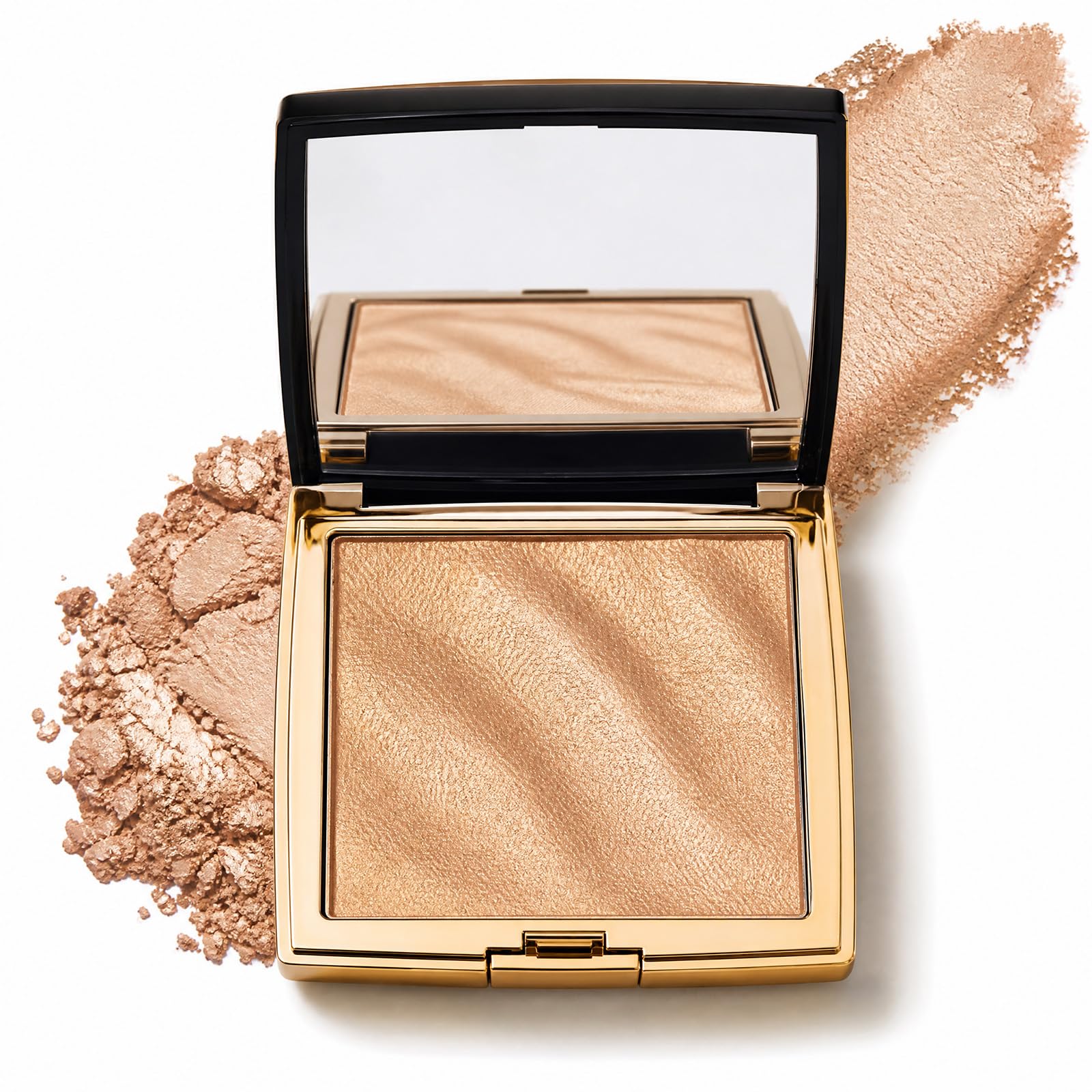 Liyloihi front compact showcasing elegant case and built-in mirror for travel