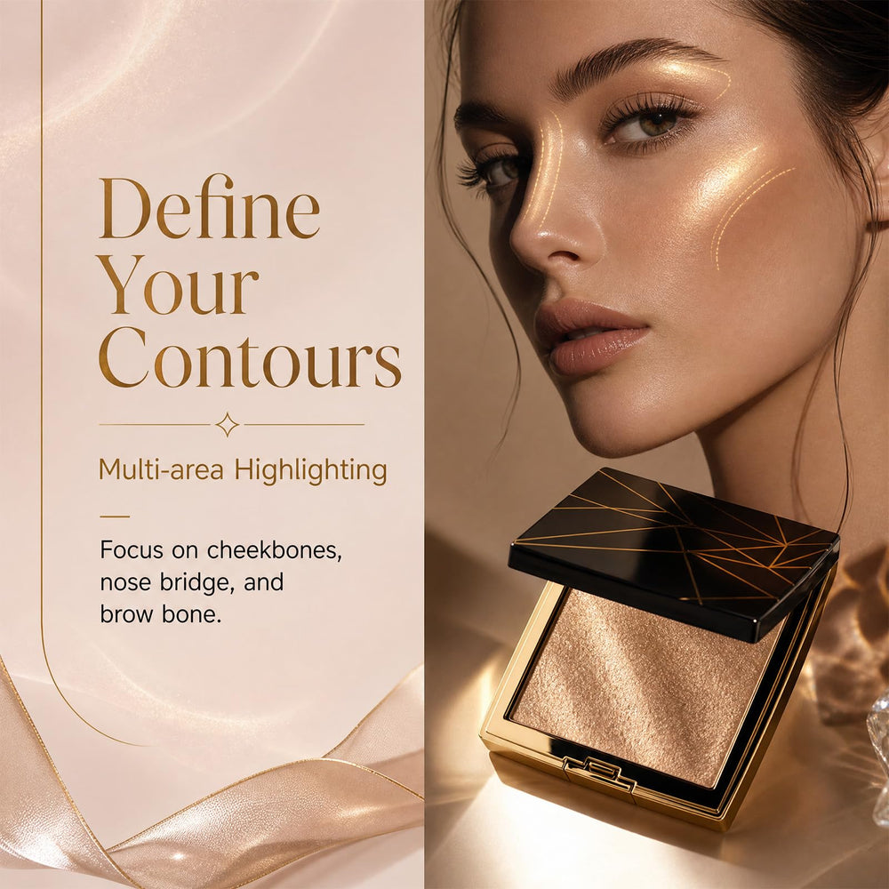 Liyloihi applied on cheek demonstrating sculpted highlight and luminous glow