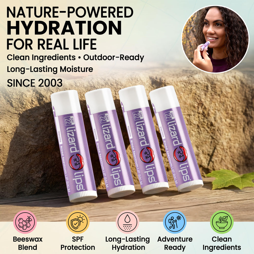 LizardLips being applied to lips demonstrating moisturizing, non-greasy benefit