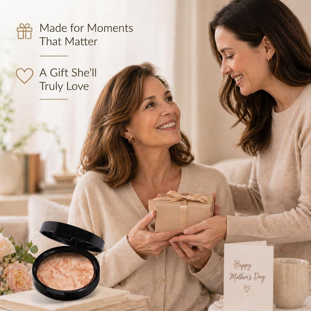 llasido bronzer on model cheek showing sculpted contour and natural warmth