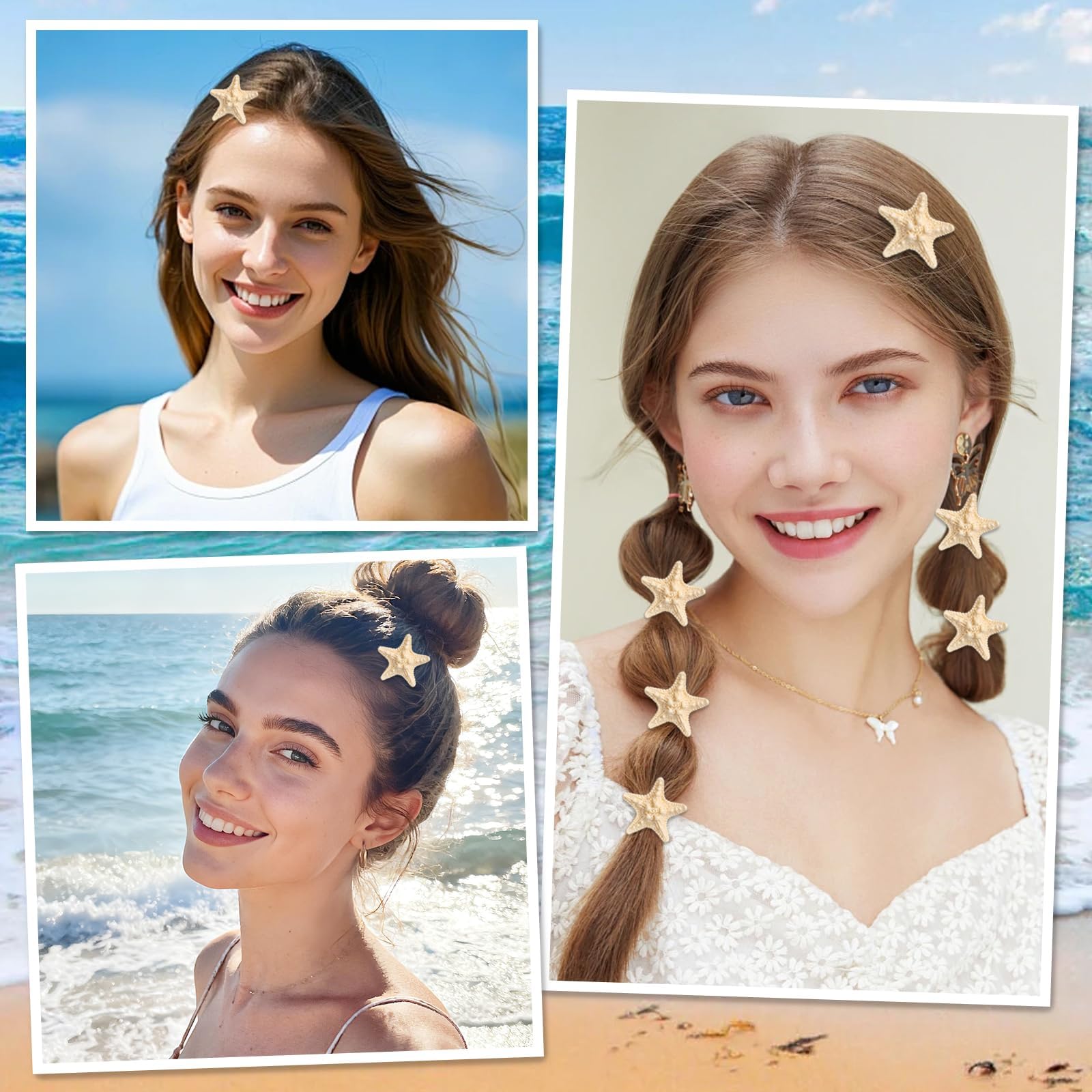 LLMSIX starfish clip lifestyle beach setting adding coastal flair to outfit