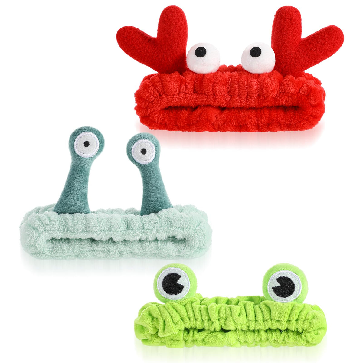 LLOUSSAK three headbands front view showing cute designs and color variety
