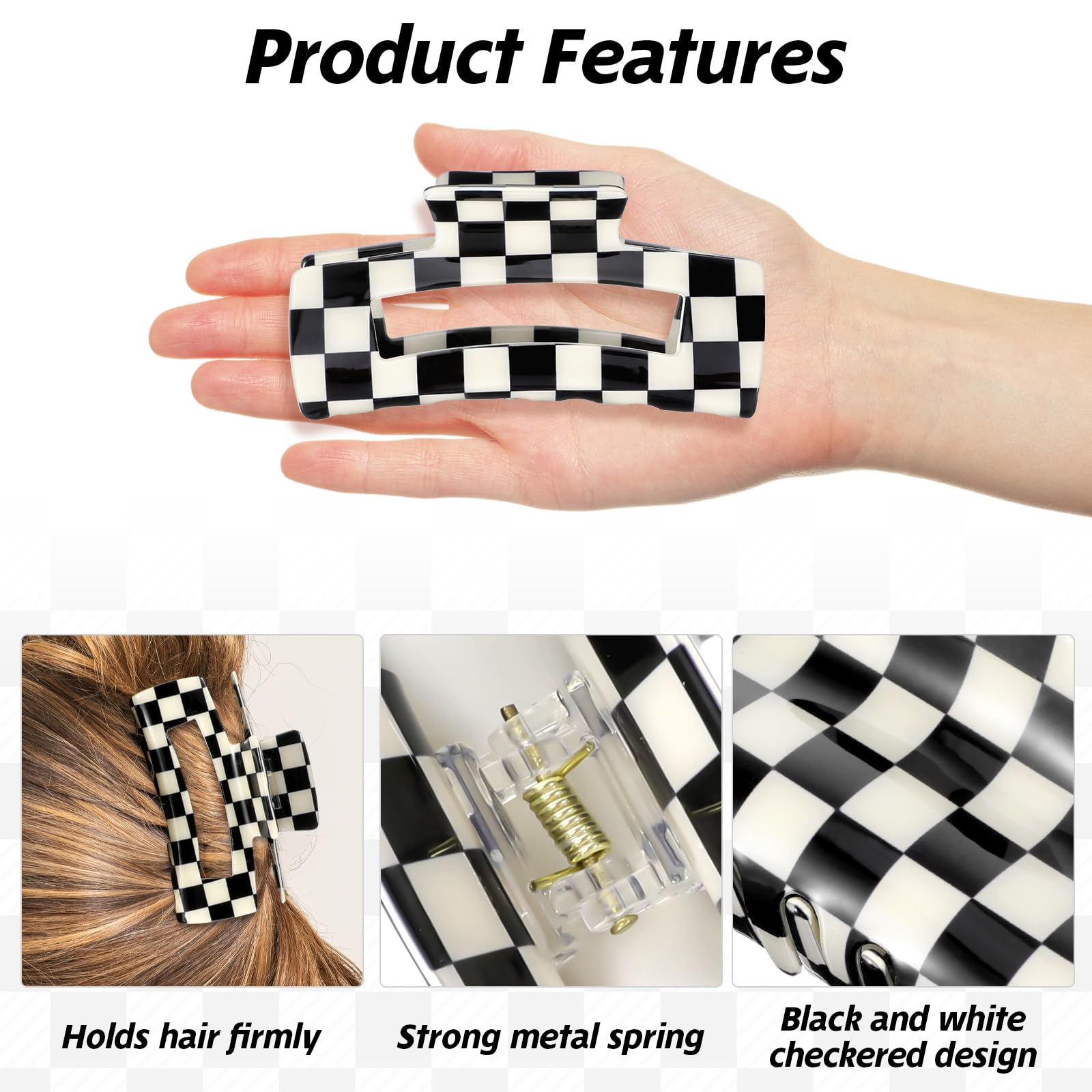 LLOUSSAK large rectangle clip side profile displaying strong spring for firm hold