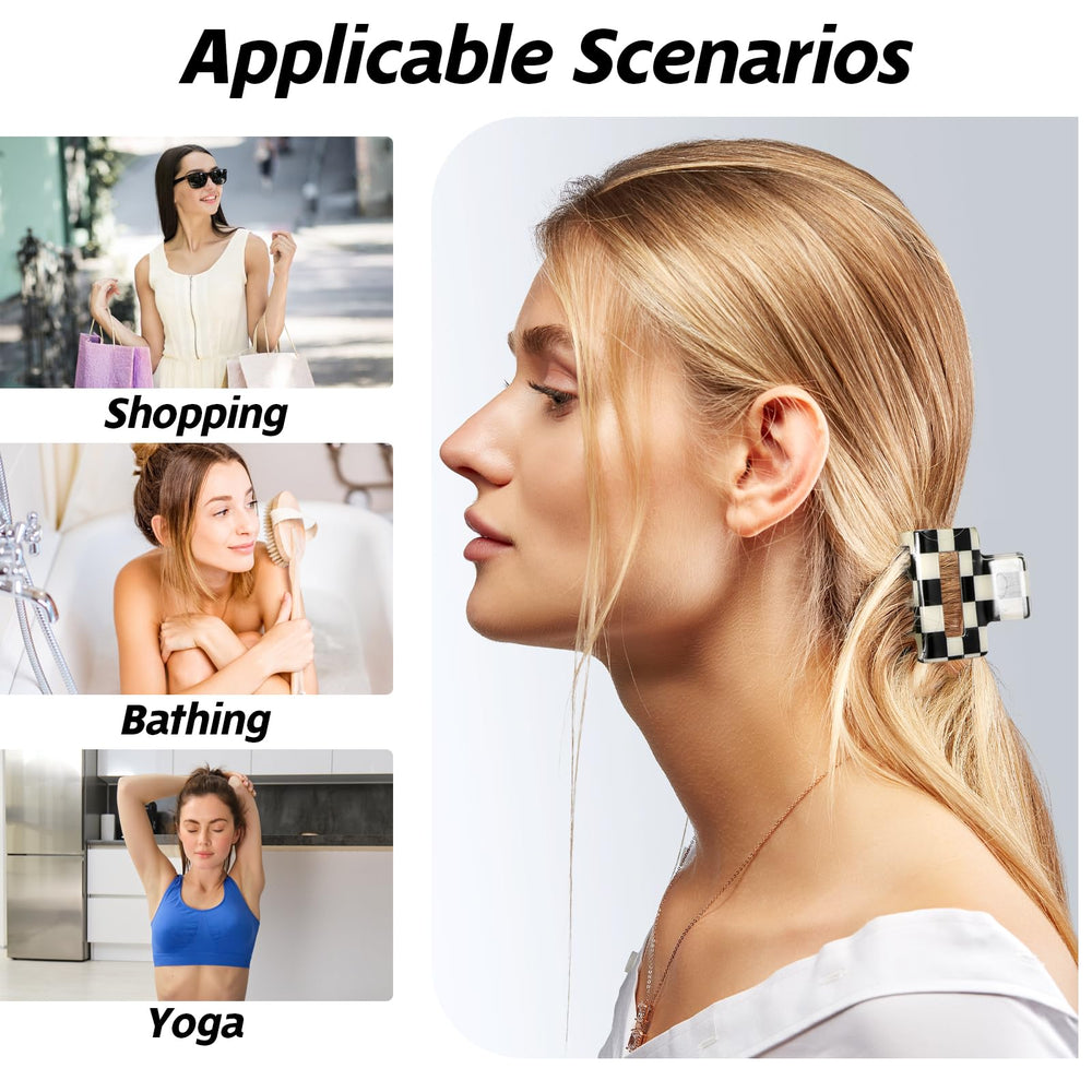 LLOUSSAK medium rectangle clip top view highlighting comfortable teeth for fine hair