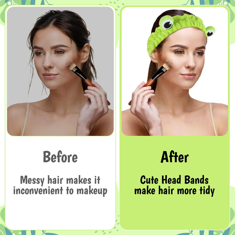 LLOUSSAK headband worn by model keeping hair back for easier skincare