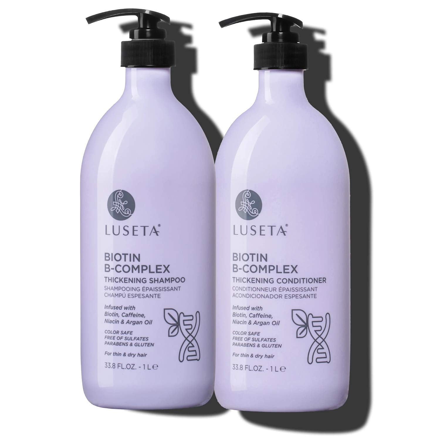 L LUSETA front packaging showing biotin B-complex set and benefits