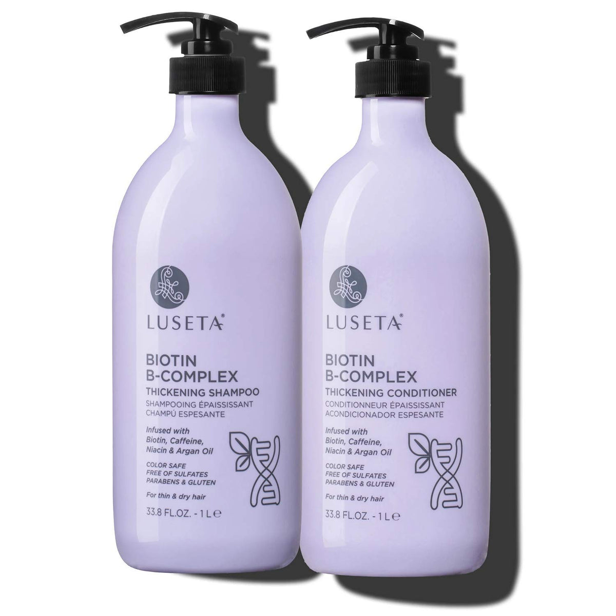 L LUSETA front packaging showing biotin B-complex set and benefits