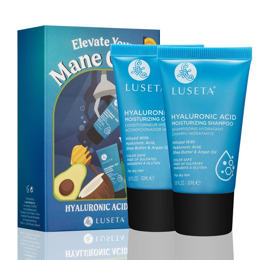 L LUSETA front packaging duo showing travel bottles and benefits
