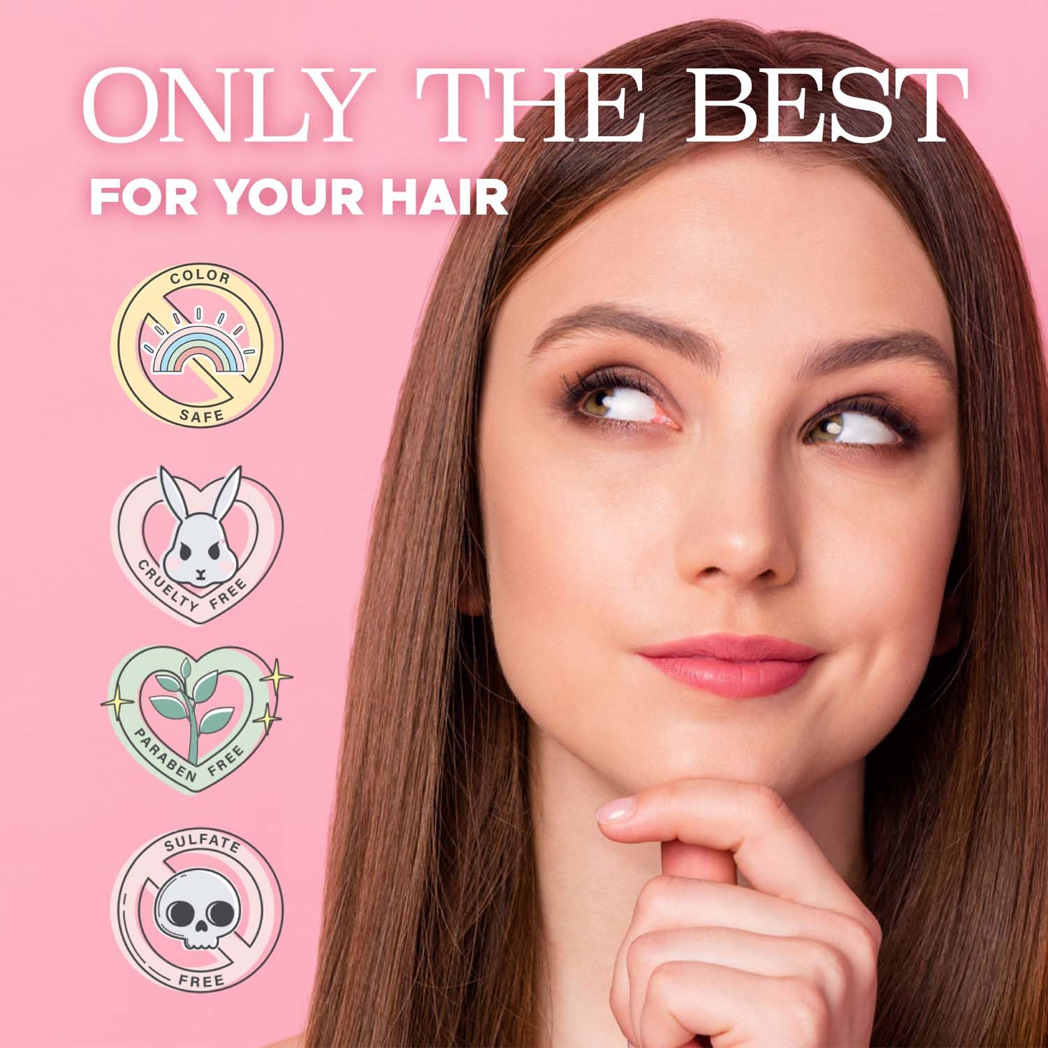 L LUSETA being used with a flat iron to improve styling benefit