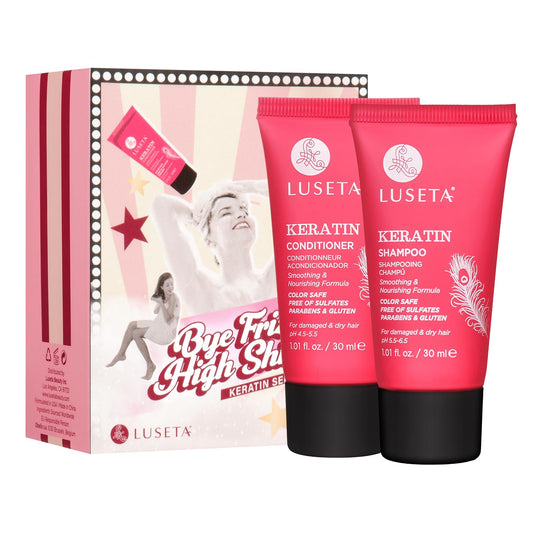 L LUSETA travel duo front packaging showing compact bottles and brand benefit