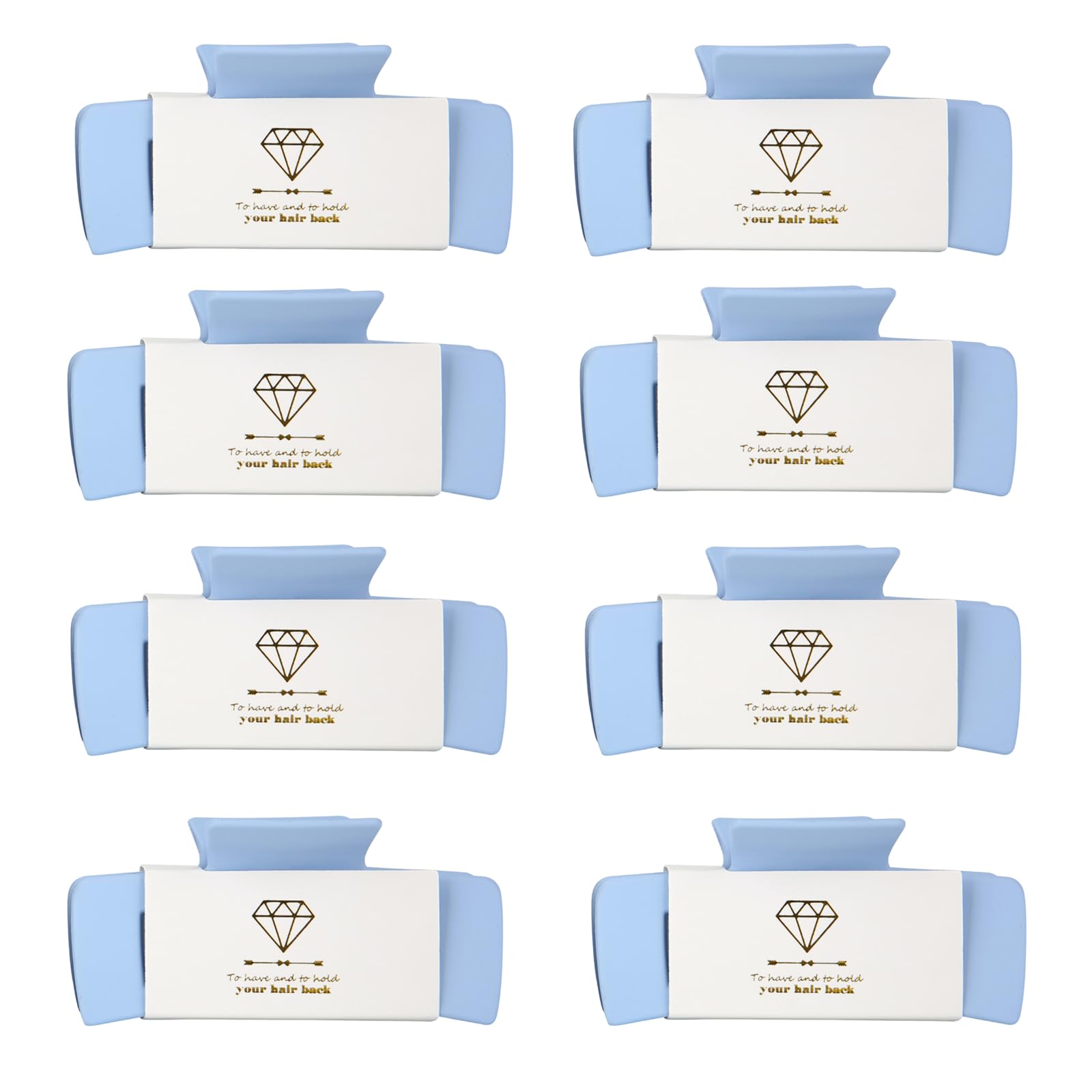 Loanzeg dusty blue front packaging showing set of eight clips and gift card benefit cohesive gifting