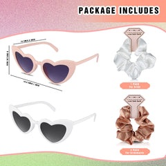 Loanzeg sunglasses with matching scrunchies flatlay for cohesive bridal styling
