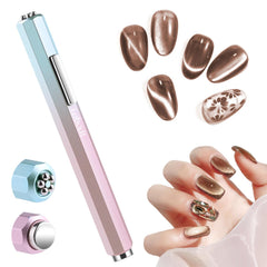 Lobodt front view of the cat eye magnet showing ergonomic grip and gradient pink finish, precision control